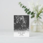 ロックモダンバンドミュージシャン白黒写真 名刺 (スタンド正面)