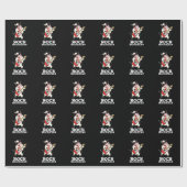 ロックモースおもしろいシアンカウミュージシャンプンダークBG ラッピングペーパー (フラット)