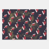 ロックユーおもしろいモアのブラック間抜けクリスマスで人気 ラッピングペーパーシート (正面3)