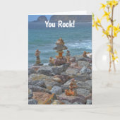 ロックユーロックビーチおもしろい誕生日カード カード (黄色い花)