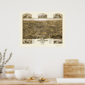 ロックランド， MAパノラママップ – 1881 ポスター (キッチン)