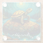 ロックリバー自然タートルネーム ガラスコースター (裏面)