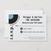 ロックレコードアルバムコンサートスタイルシンプルRSVP 出欠カード (正面)