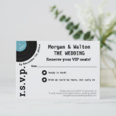 ロックレコードアルバムコンサートスタイルシンプルRSVP 出欠カード (スタンド正面)