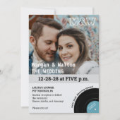 ロックレコードアルバムコンサートスタイル結婚式招待状 招待状 (正面)