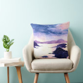 ロックロモンドパープルウォーターカラー風景クッション クッション (椅子)