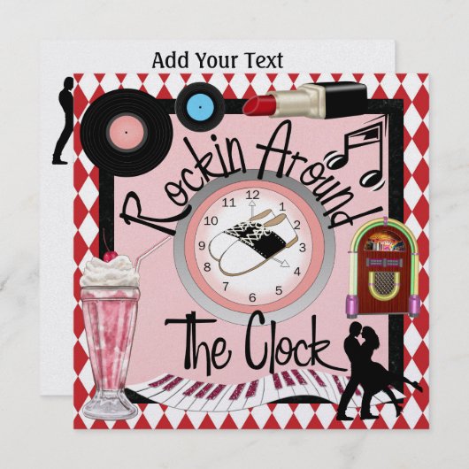 ロックンのまわりにズ・ザ・クロック・パーティー- SRF 招待状 (正面/裏面)