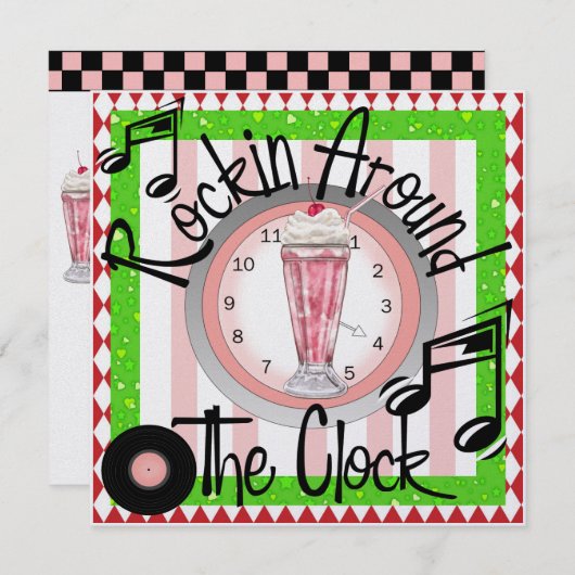 ロックンのまわりにズ・ザ・クロック・パーティー- SRF 招待状 (正面/裏面)