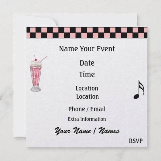 ロックンのまわりにズ・ザ・クロック・パーティー- SRF 招待状 (裏面)