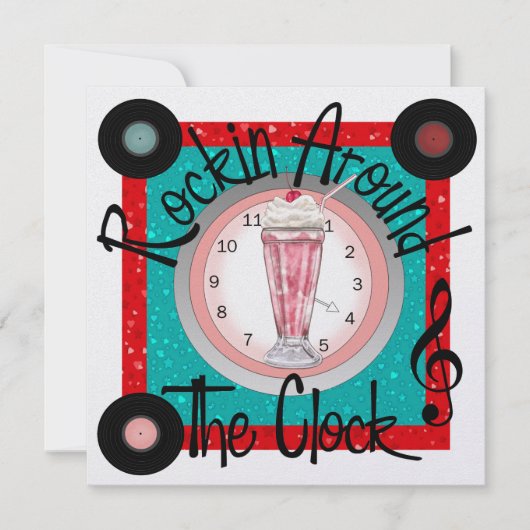 ロックンのまわりにズ・ザ・クロック・パーティー- SRF 招待状 (正面)
