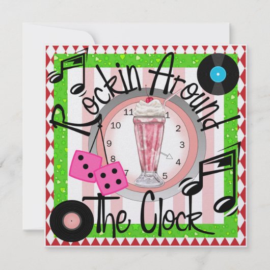 ロックンのまわりにズ・ザ・クロック・パーティー- SRF 招待状 (正面)