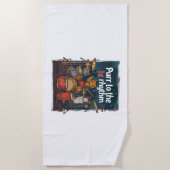 ロックンキャットバンド ビーチタオル (正面)