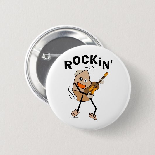 ロックンギター 缶バッジ (正面&裏面)