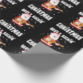 ロックンクリスマスギタリストのギターXmaをおもしろい持つ ラッピングペーパー (角)