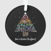 ロックンクリスマスクリスタルジェムツリーロックハウンドを持っている オーナメント (裏面)