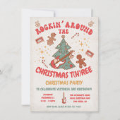 ロックンクリスマスツリーヒッピー誕生日3パーティー 招待状 (正面)