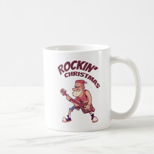ロックンクリスマス、サンタとギターインヴィータ コーヒーマグカップ (右)