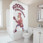 ロックンクリスマス、サンタとギターインヴィータ シャワーカーテン (インサイチュ)