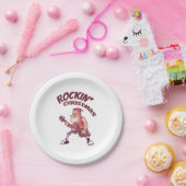 ロックンクリスマス、サンタとギターインヴィータ ペーパープレート (パーティー)