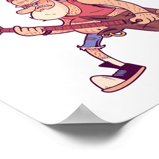 ロックンクリスマス、サンタとギターインヴィータ ポスター (角)