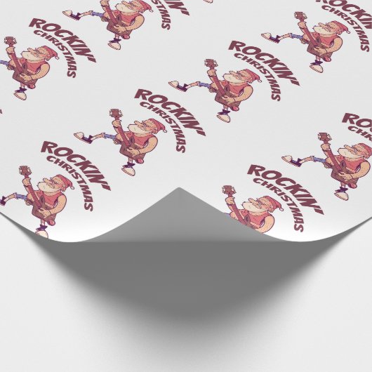 ロックンクリスマス、サンタとギターインヴィータ ラッピングペーパー (角)