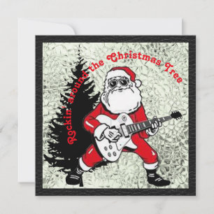 ロックンザのまわりにクリスマスツリーフラットカード シーズンカード