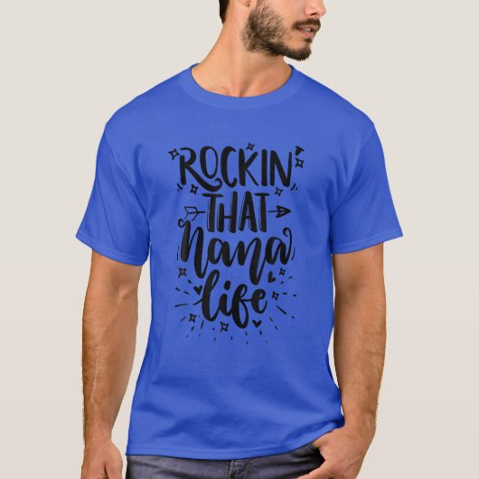 ロックンザナライフ祖母おもしろいおばあちゃん Tシャツ (正面)