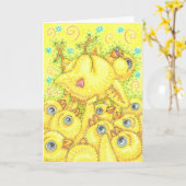 ロックンチックの春のモッシュピットグリーティングカード 序文 カード (黄色い花)