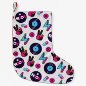 ロックンヒッピー:ビニールヴィンテージ柄 スモールクリスマスストッキング (正面)