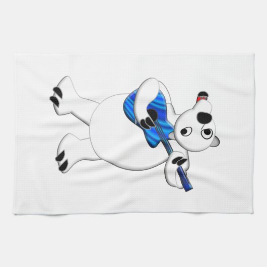 ロックンポーラーベアとギター キッチンタオル (横)