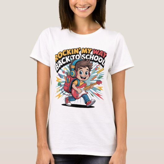 ロックンマイウェイ新学期kid tシャツ (正面)