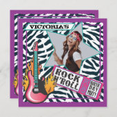 ロックンロック転がスターバースデーパーティ招待状 招待状 (正面/裏面)