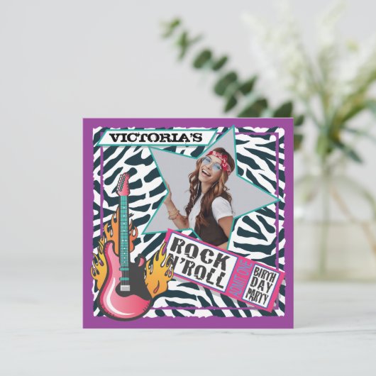 ロックンロック転がスターバースデーパーティ招待状 招待状 (スタンド正面)