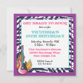 ロックンロック転がスターバースデーパーティ招待状 招待状 (裏面)