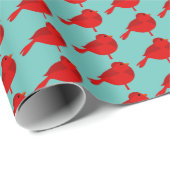 ロックンロビンレッド（鳥）ショウジョウコウカンチョウかわいい子供たち自然漫画 ラッピングペーパー (ロールコーナー)