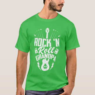 ロックンロールおじいちゃんロックバンドギターミュージックファミリー Tシャツ