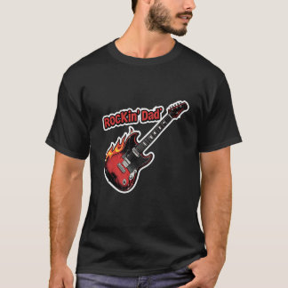 ロックンロールなパパ エレクトリックギター父の日 Tシャツ
