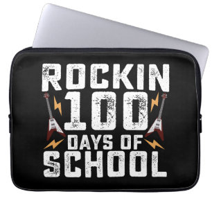ロックンロールな100日目の登校 ロックギター ビンテージ ラップトップスリーブ