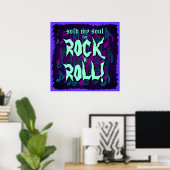 ロックンロールに魂を売り渡した 紫 青 緑 ポスター (ホームオフィス)