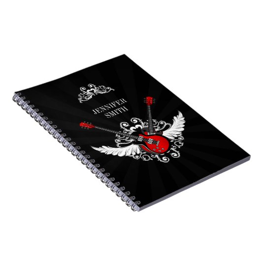 ロックンロールのギターのノート ノートブック (右側)