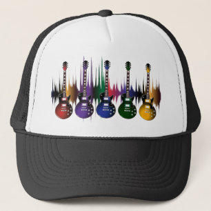 ロックンロールのギターの音波 キャップ