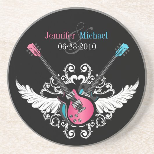 ロックンロールのギター愛コースター コースター (正面)