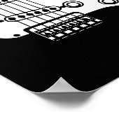 ロックンロールのギター誕生日カードとギフトサイン ポスター (角)