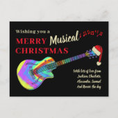 ロックンロールのクリスマスギター予算 シーズンポストカード (正面)