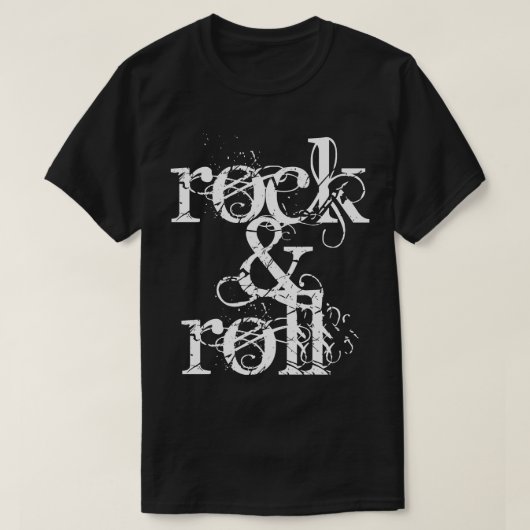 ロックンロールのタイポグラフィデザイン Tシャツ (デザイン正面)