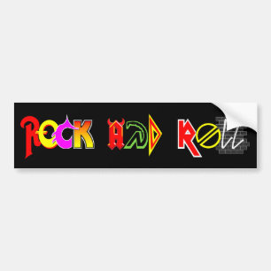 ロックンロールのバンパーステッカー(黒) バンパーステッカー