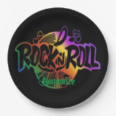 ロックンロールの虹音楽テーマ ペーパープレート (正面)