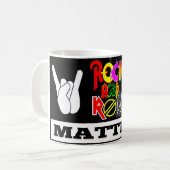 ロックンロールはマグ重要です コーヒーマグカップ (正面左)