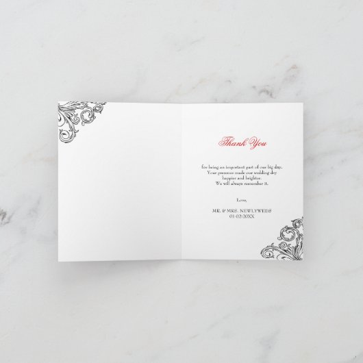 ロックンロールウェディングのお礼 サンキューカード (内部)