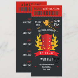 ロックンロールウェディング チケットカスタム招待状 招待状